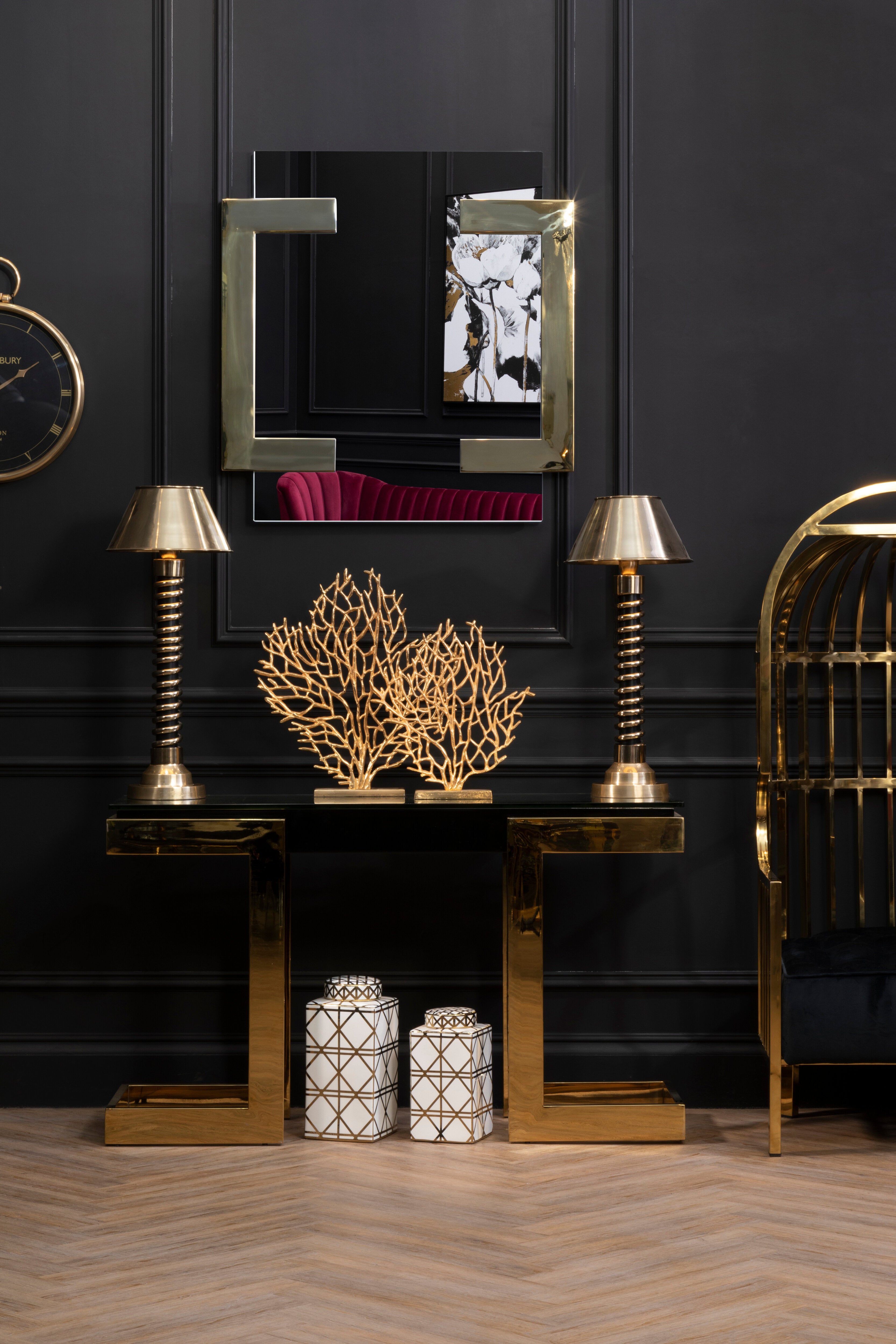 Addison Gold Finish Coral Sculpture | Large